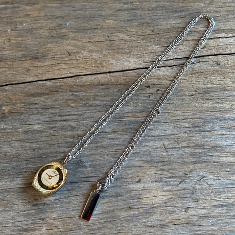 antique tonneau dial necklace "eastern europe"  【K0732】