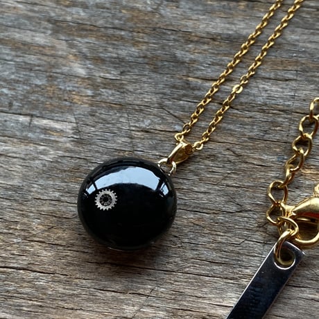 antique round dial necklace K18GP【K0968】