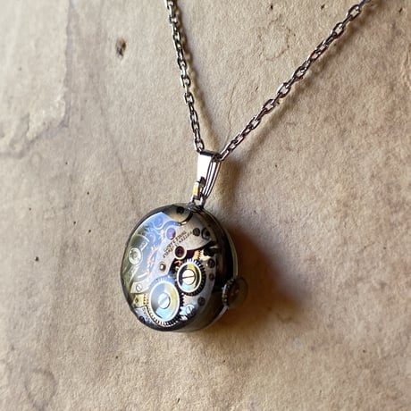【企画展作品】antique dial&movement necklace【something special/S0009】