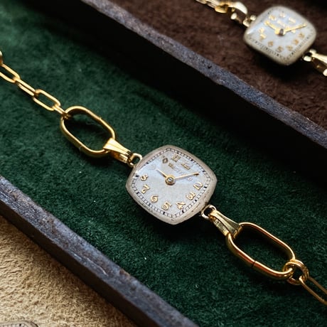 antique square dial bracelet【K0821】