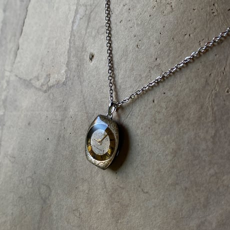 antique tonneau dial necklace "eastern europe"  【K0732】