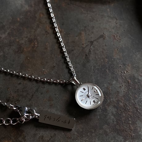 antique round dial necklace "citizen"【K0752】