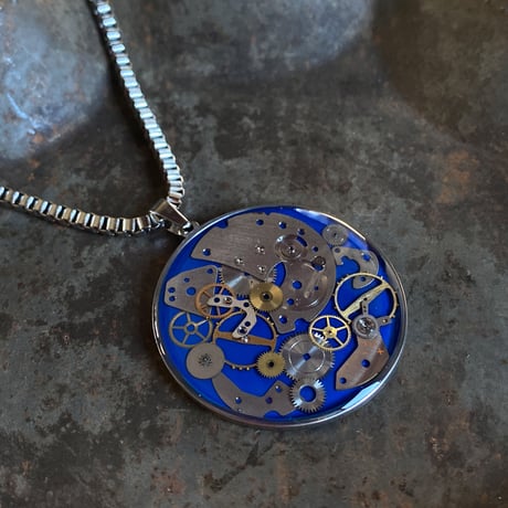 CLOPOA large long necklace blue【K0707】
