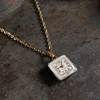 antique square dial necklace K18GP【K0742】