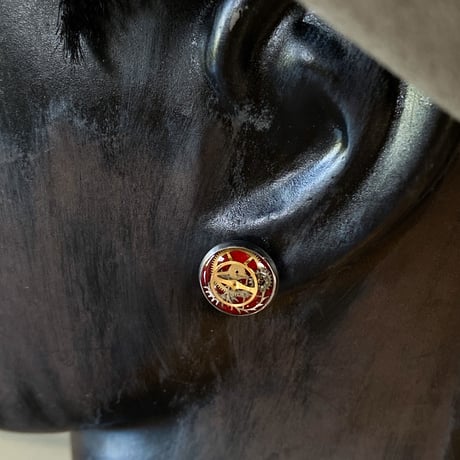 CLOPOA petit pierced earrings bordeaux【K0574】