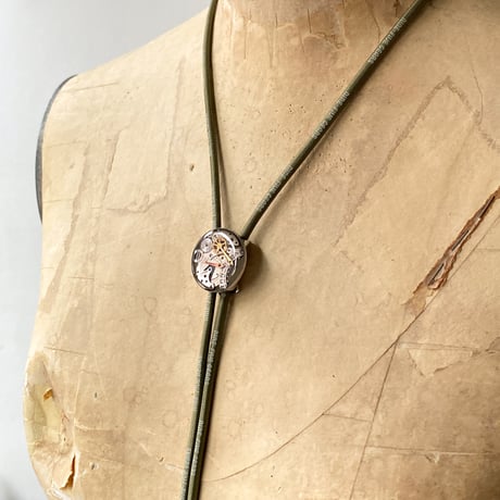 CLOPOA "NINE-FIVE GEARS" looptie necklace  military green【K0909】