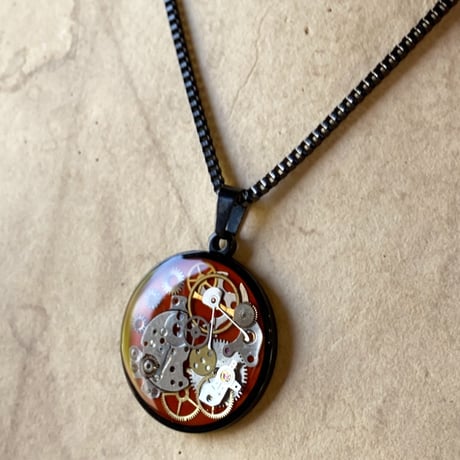 CLOPOA BLACK standard necklace orange【K0576】
