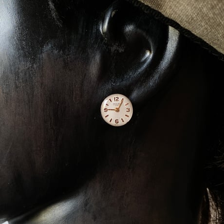 antique small round dial earrings【K0851】