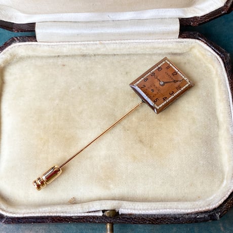【企画展作品】antique square dial hatpin/lapelpin 【something special/S0027】