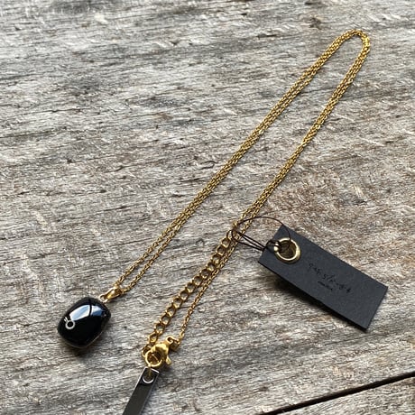 antique square dial necklace K18GP "BULOVA"【K893】