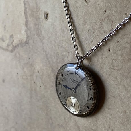 antique round dial necklace 【K0556】