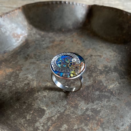 【K0686】CLOPOA multicolored drops ring large #18 (ボックス付)