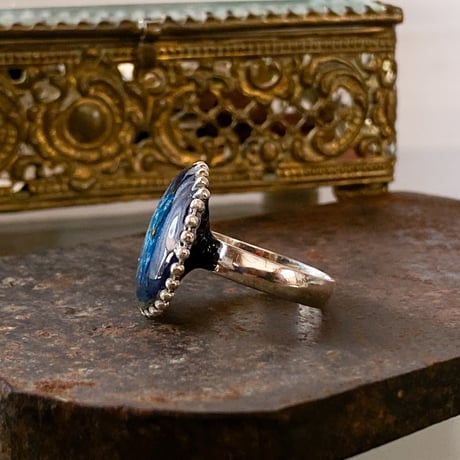 【企画展作品】antique skyblue dial ring "SEIKO" SV925 #13【something special/S0012】