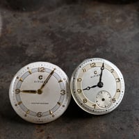 antique round dial pierced earrings "CITIZEN"【K0579】