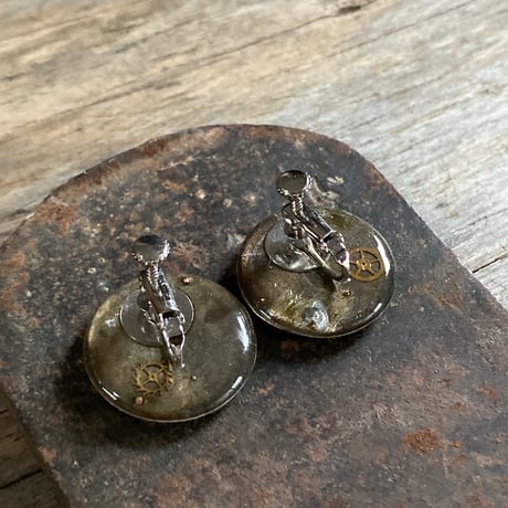 【K0633】 round dial earrings