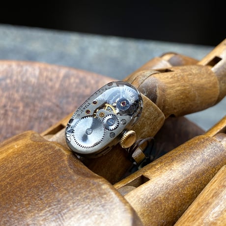 antique movement ring "USA ELGIN" #14【K0799】