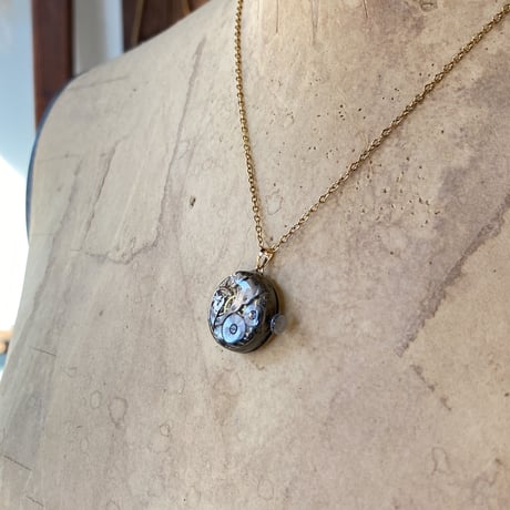antique dial&movement necklace K18GP【K0826】