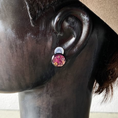 【K0677】CLOPOA BLACK standard earrings purple