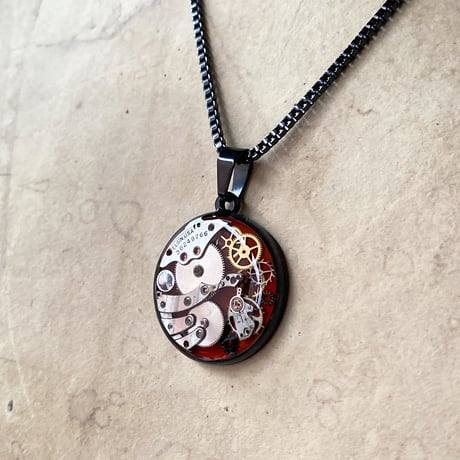 CLOPOA BLACK standard necklace blood orange【K0901】
