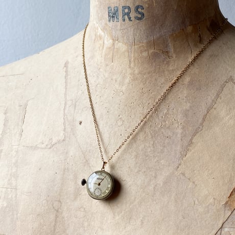 antique dial&movement necklace K18GP【K0778】