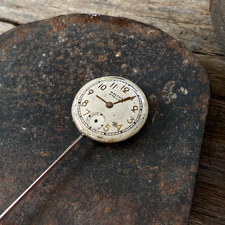 antique dial hatpin/lapelpin "WALTHAM"【K0994】
