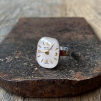 antique dial rectangle ring #14【K0973】