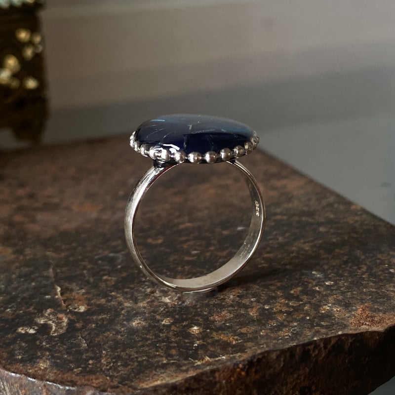 antique skyblue dial ring 
