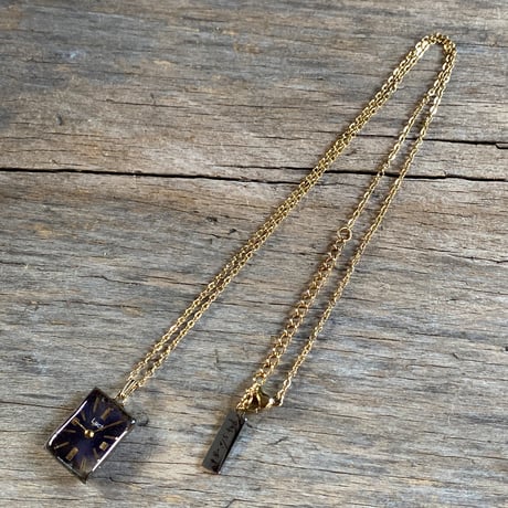 antique  rectangle blue dial necklace "eastern europe"【K0750】