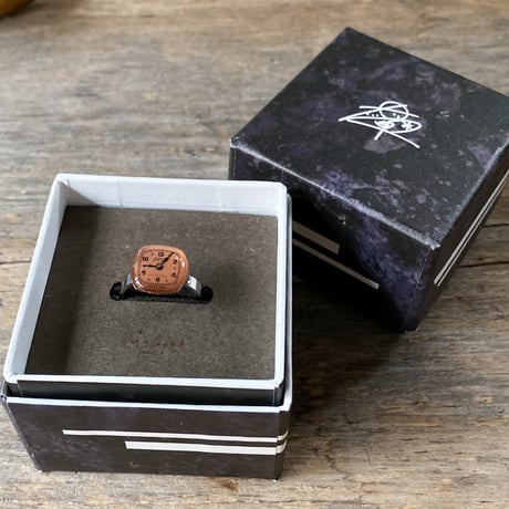 【new!!】 antique square dial ring "copper tone" #15(ボックス付)【K0999】