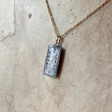 【new!!】antique rectangle necklace "WALTHAM" K18GP【K1031】