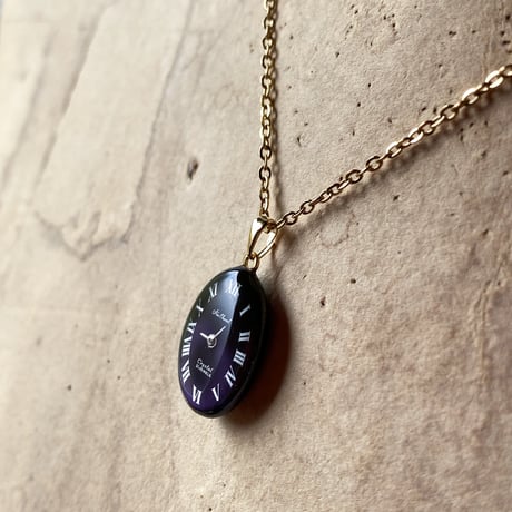 【企画展作品】antique oval dial necklace "ORIENT" K18GP【something special/S0005】