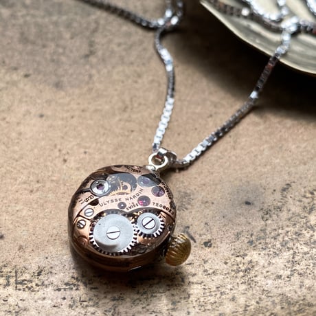 antique movement necklace "ulysse nardin" SV925【K0809】