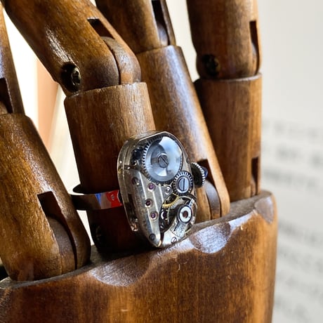 antique movement ring #14(sapphire crown)/ボックス付【K0712】