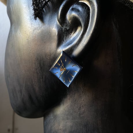 【企画展作品】antique dial square rhombus pierced earrings【something special/S0020】