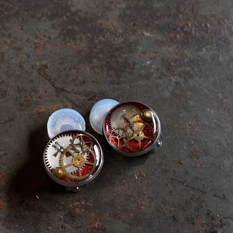 CLOPOA standard earrings metallic red【K0550】