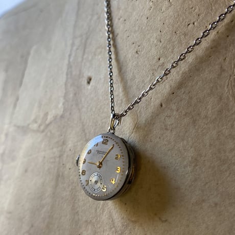 antique dial&movement reversible necklace【K0610】