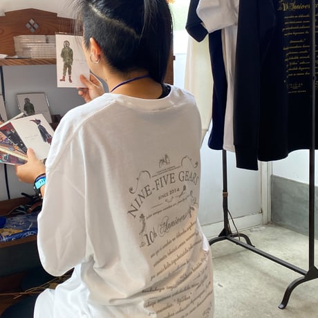 9時5分の歯車オリジナルTシャツ "10th ANNVERSARY" ホワイト×シルバー