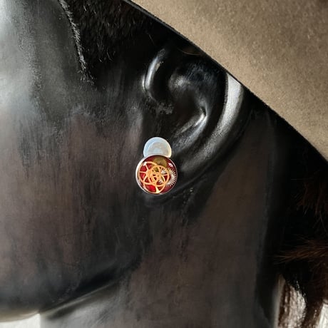CLOPOA standard earrings red 【K0589】