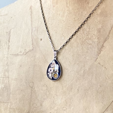 CLOPOA teardrop necklace blue 【K0904】