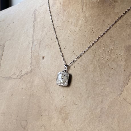 【new!!】antique square dial necklace  "GRUEN"【K0998】