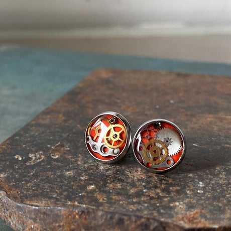 CLOPOA petit pierced earrings orange【K0877】