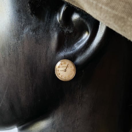 antique small round dial earrings【K0851】