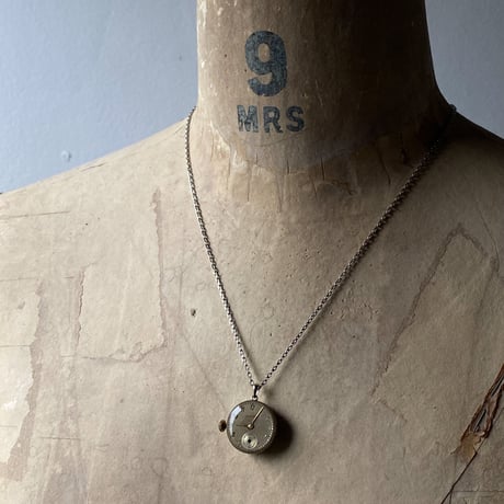 antique dial&movement reversible necklace 【K0571】