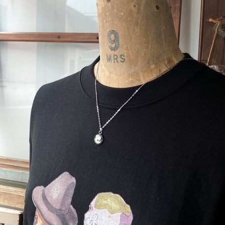 【サイズ限定特価】9時5分の歯車 オリジナルTシャツ ブラック&CLOPOA petit necklace turquoise【Sサイズ限定】【K0857】
