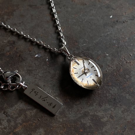 antique teardrop dial necklace【K0775】