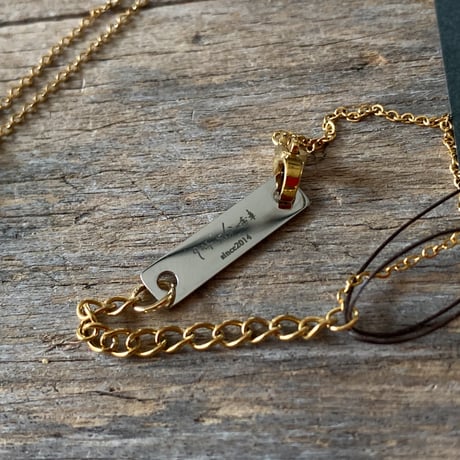 antique rectangle dial necklace K18GP "CITIZEN"【K0993】