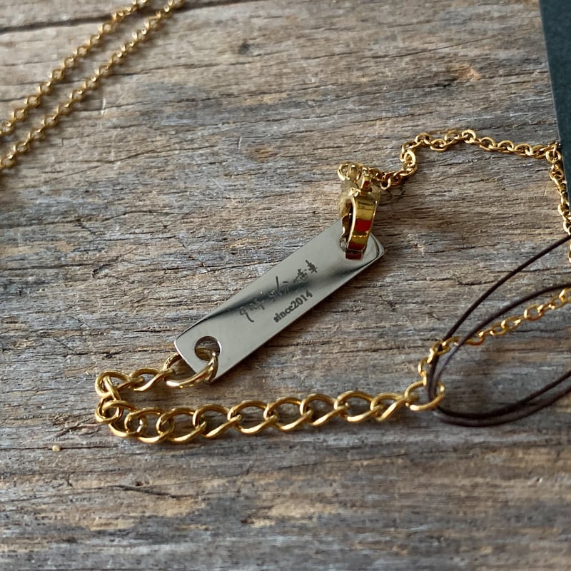new!!】antique rectangle dial necklace K18GP 