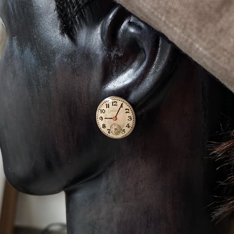 【new!!】antique round dial pierced earrings【K1010】