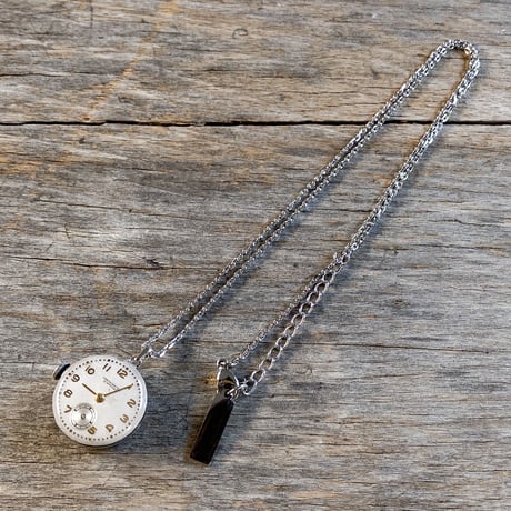 antique dial&movement reversible necklace【K0610】