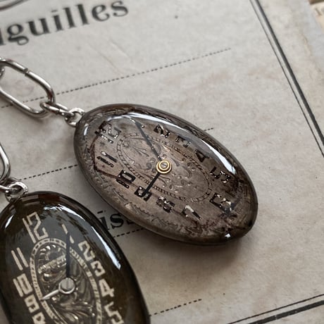 antique oval dial coilhook pierced earrings【K0818】
